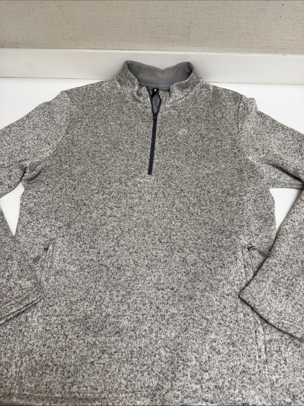 PIONEER Men's Gray Heather Quarter-Zip Sweater